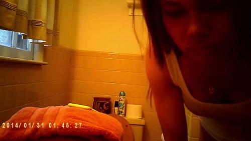 Hidden camera caught her dress and undress before shower 80